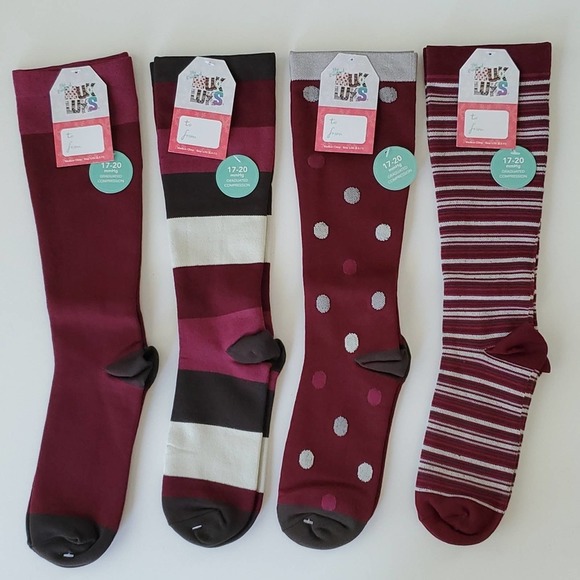 Muk Luks Pack of 4 Graduated Trouser Compression Socks 17-20 mmHg Size L/XL - Picture 7 of 7